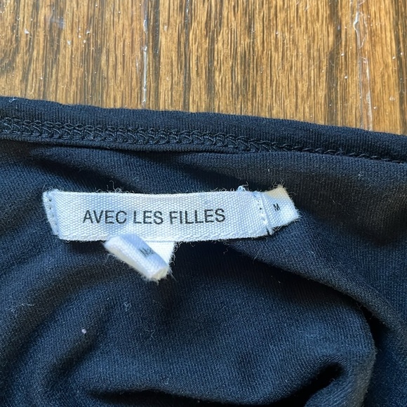 Avec Les Filles Women Solid Keyhole Long Sleeve Bodysuits Black Size M - Picture 10 of 12